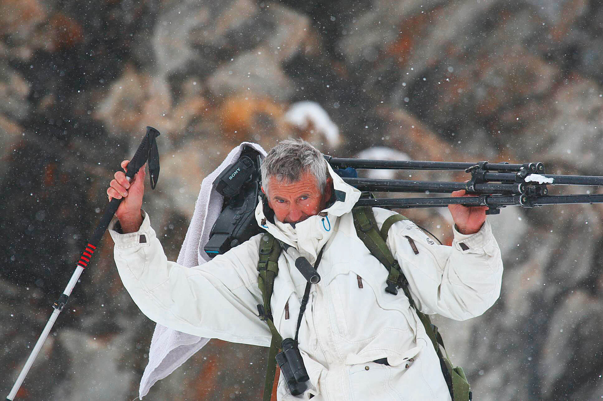 Erik Lapied durant le tournage du…
