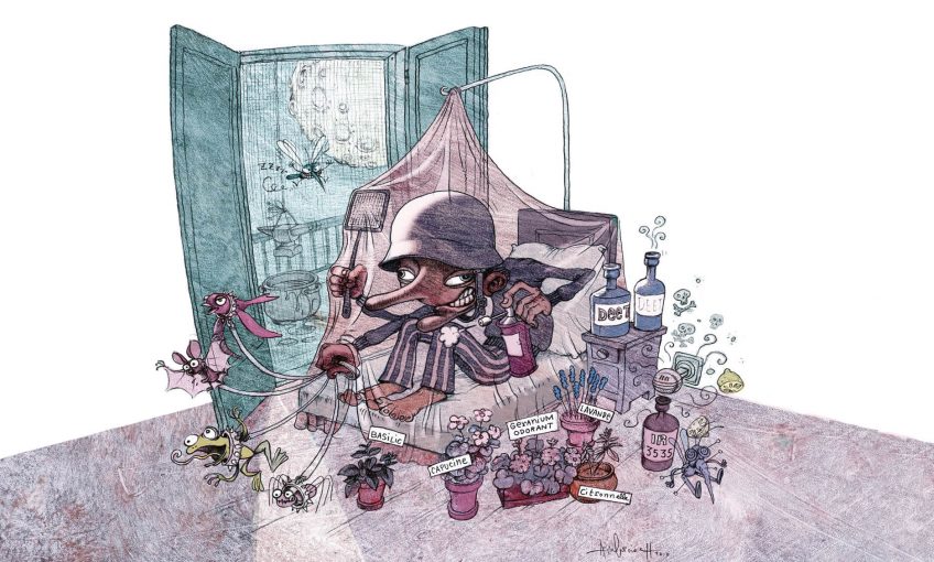Dessin humoristique sur la lutte contre les moustiques