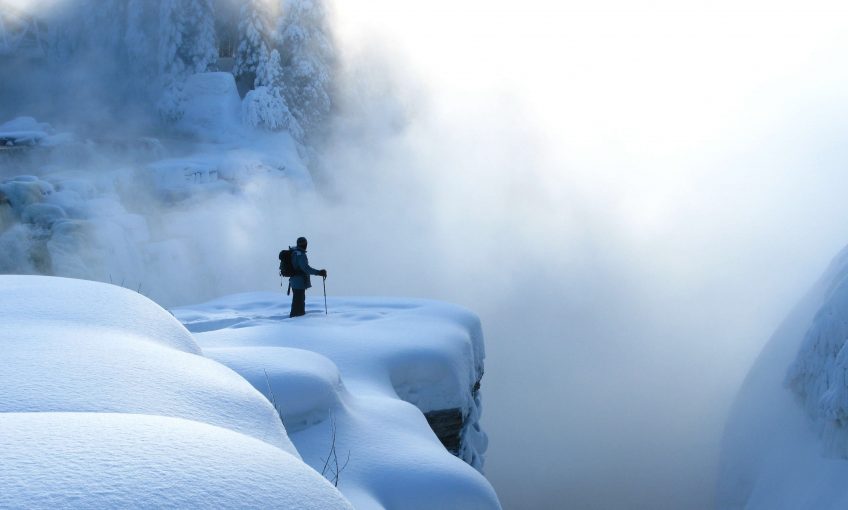 neige raquette balade chute