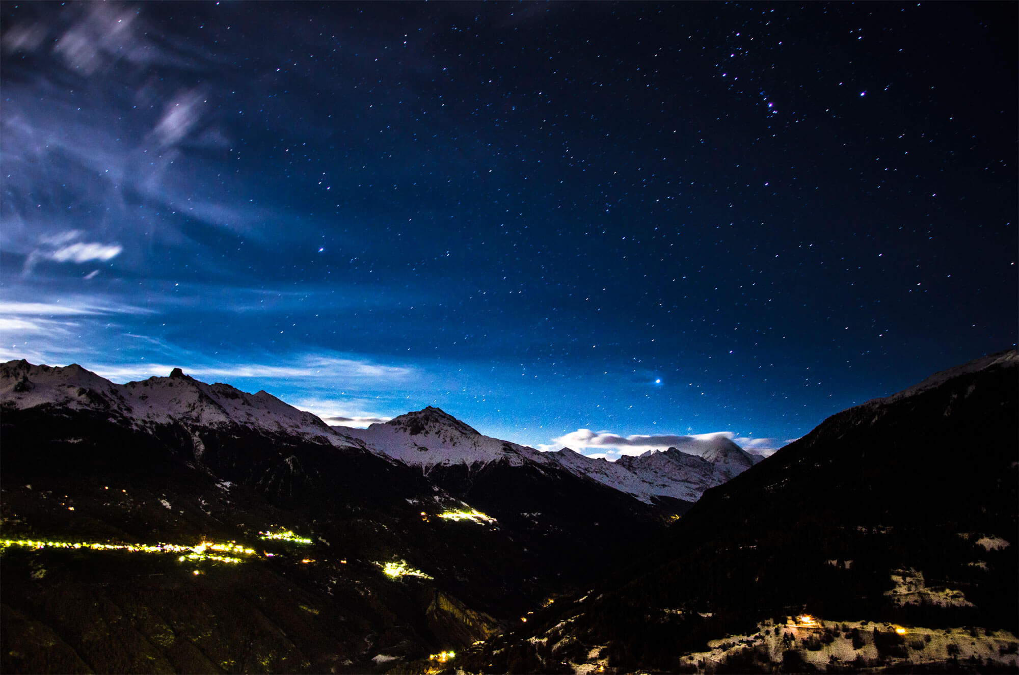 nuit hiver Valais photo montagne