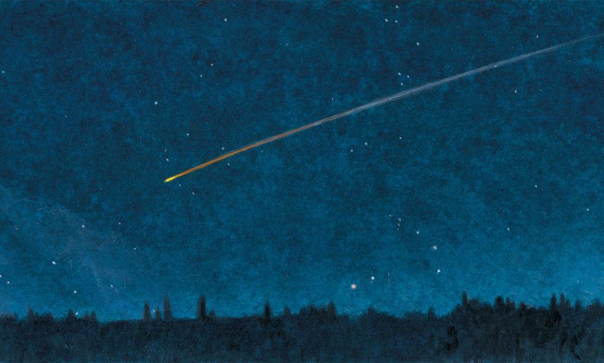 étoile filante dessin bleu