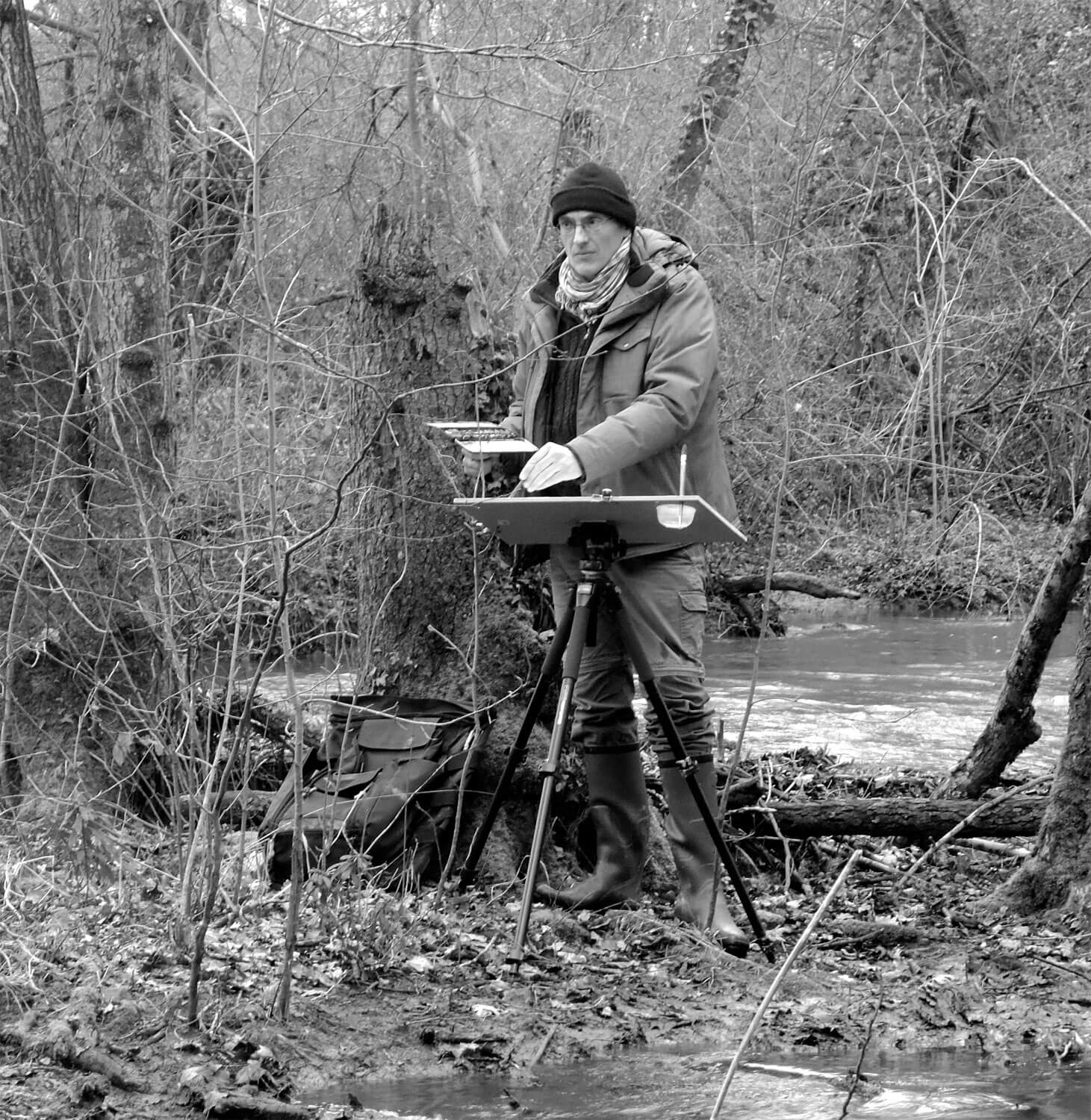 Dans ma rivière oubliée, peinture - La Salamandre
