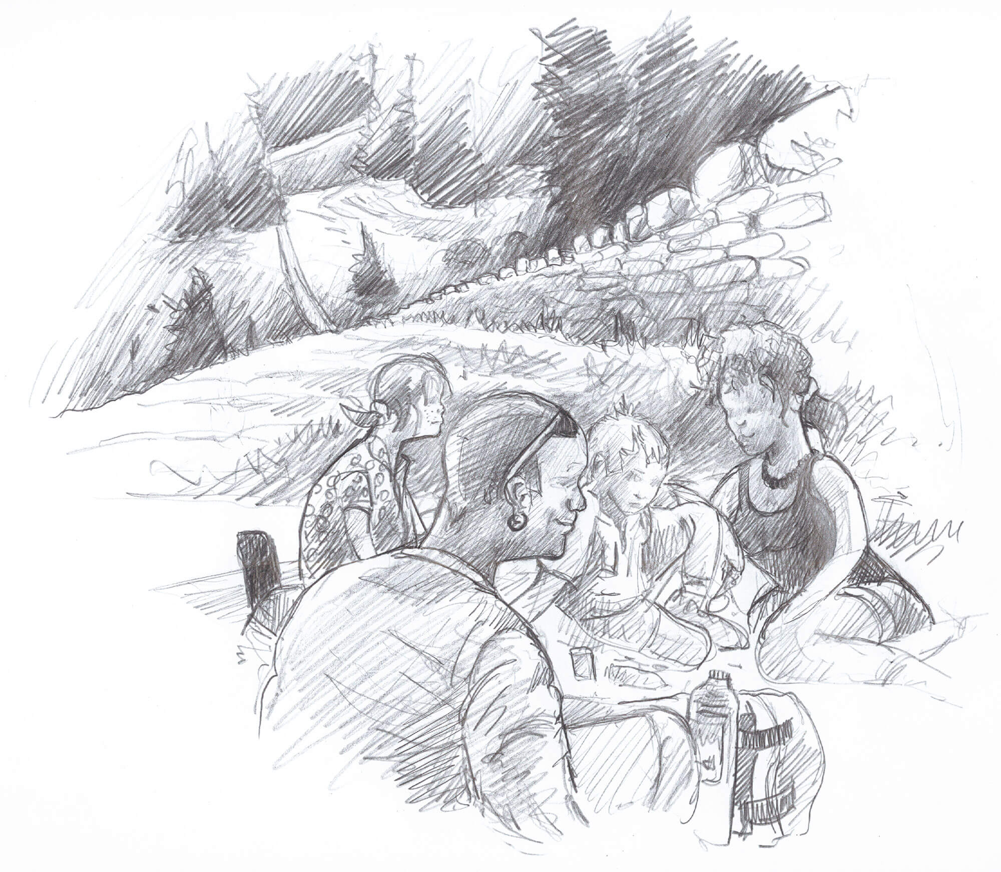 Les murs de pierres du canton de Vaud, des limites si claires - La Salamandre dessin famille
