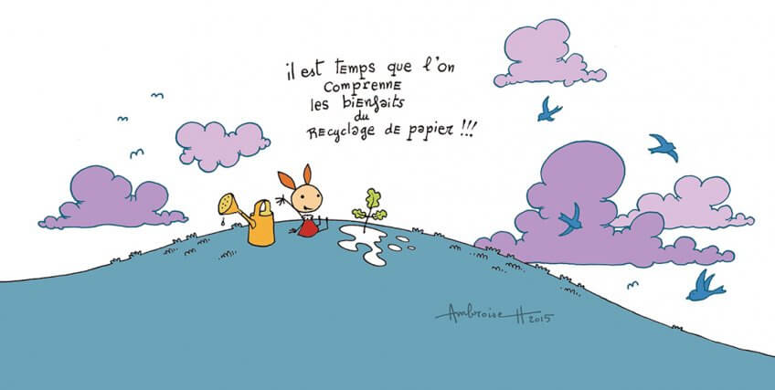 Illustration de Myrtille prenant soin d'un jeune arbre