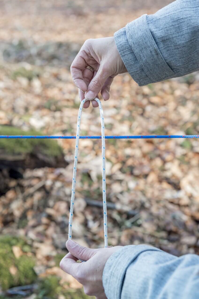 Nœud d'alouette étape 1.