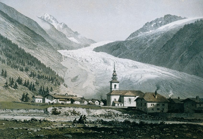 Le glacier d’Argentière immortalisé en 1860.