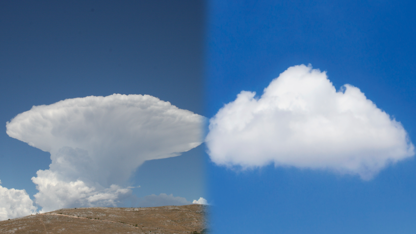 Cumulus contre cumulonimbus