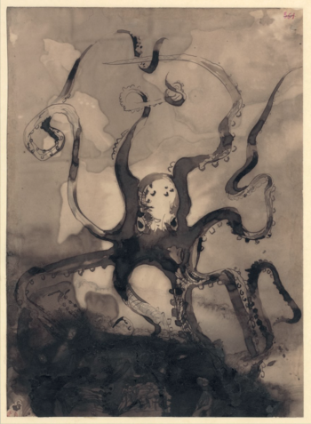 Dessin de la pieuvre des Travailleurs de la mer, par Victor Hugo lui-même